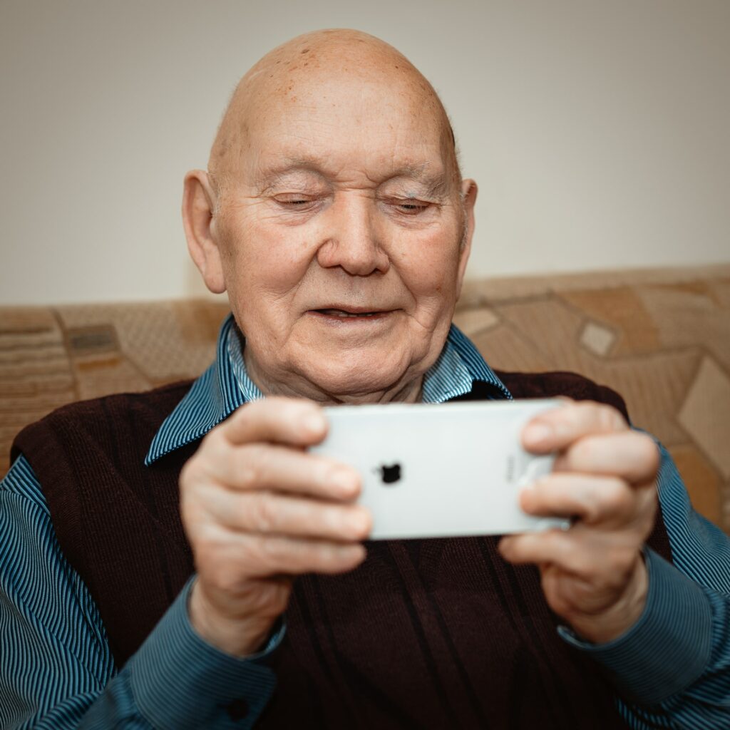 Photograph of an elderly man to show an aspect of home care in the Colne Valley Huddersfield Kirklees