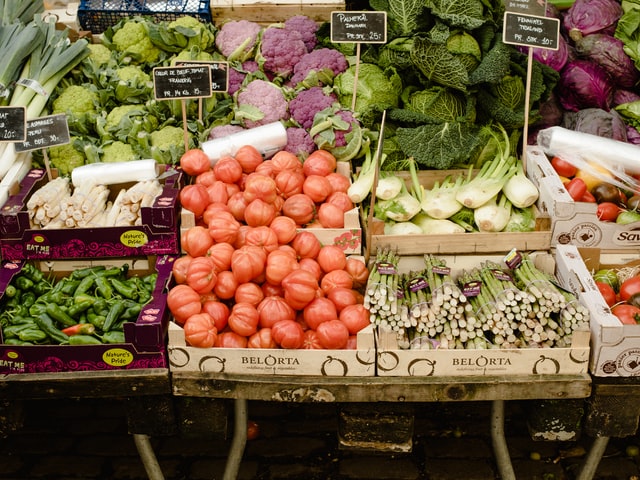 Image of vegetable stalls for Colne Valley Care Shopping Service