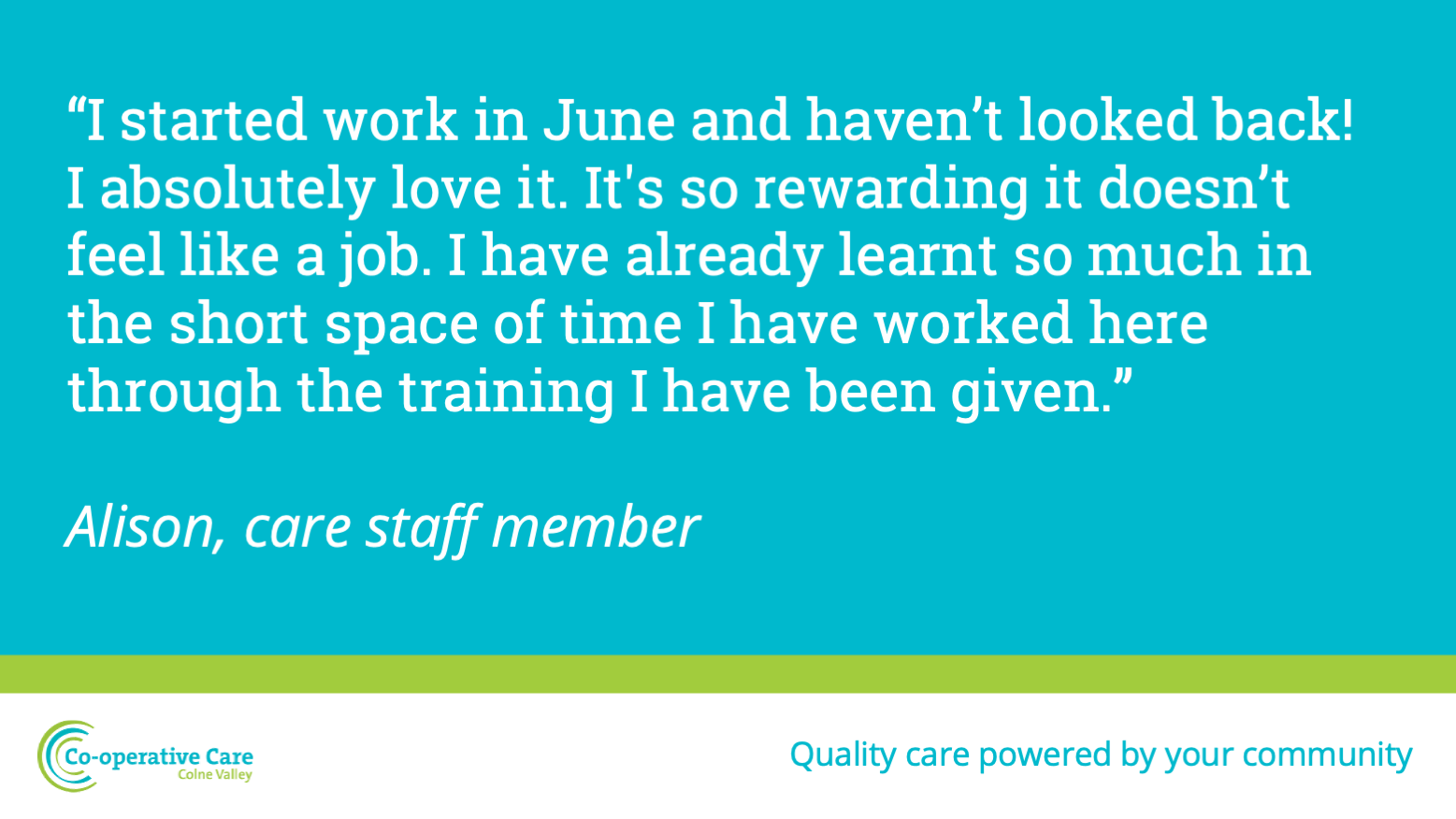 Cooperative care colne valley CCCV Team spotlight staff member