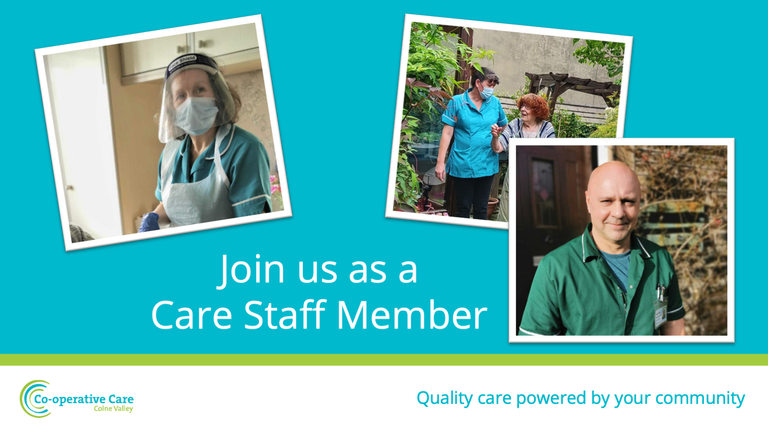 Montage for Care Staff recruitment in the Colne Valley