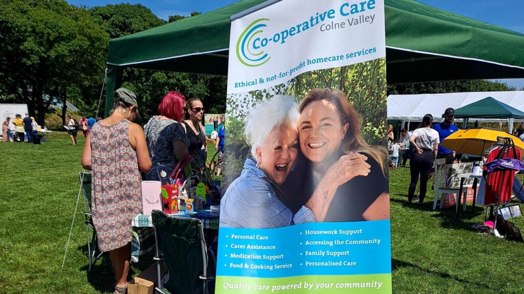 Slaithwaite Duck Race day 2022 - Cooperative Care Colne Valley stand