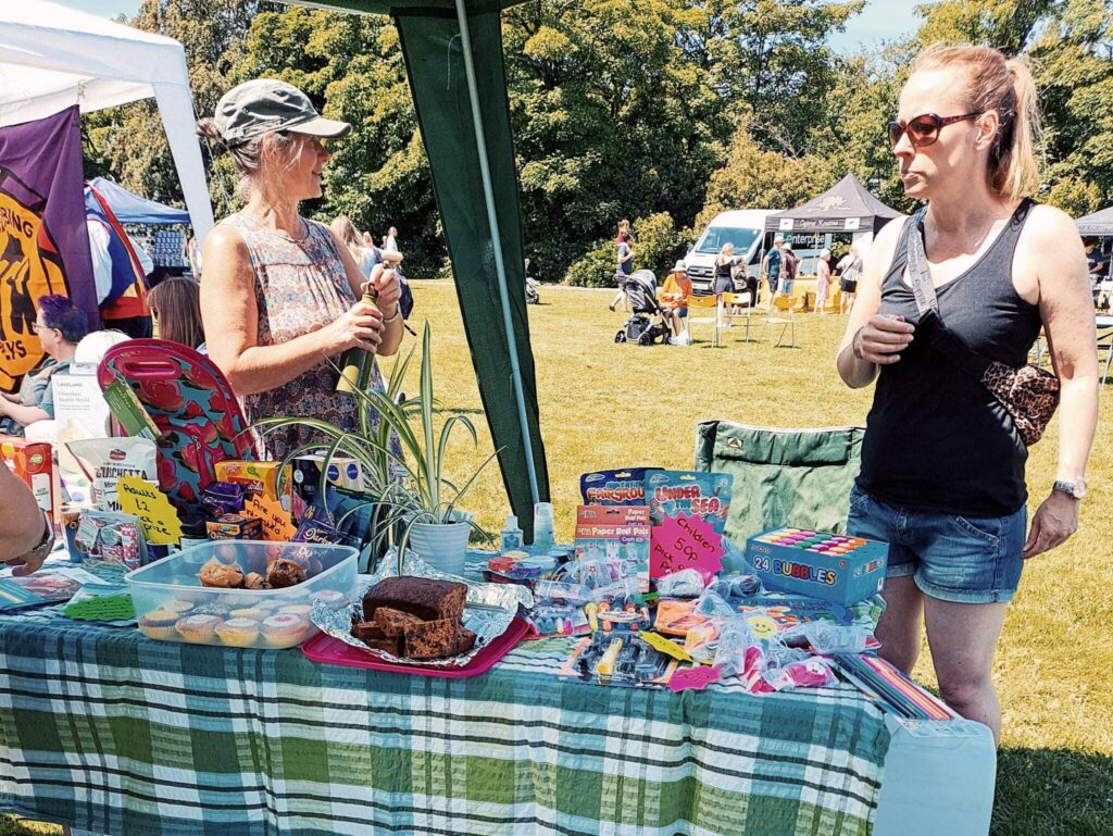 Slaithwaite Duck Race day 2022 - Cooperative Care Colne Valley stand