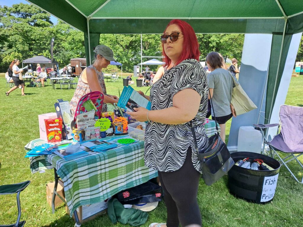 Slaithwaite Duck Race day 2022 - Cooperative Care Colne Valley stand