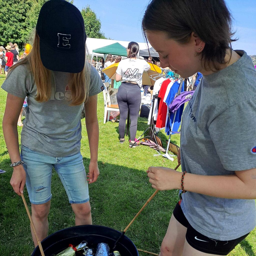 Slaithwaite Duck Race day 2022 - Cooperative Care Colne Valley stand