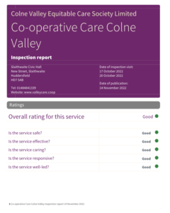 Care Quality Commission report for Co-operative Care Colne Valley
